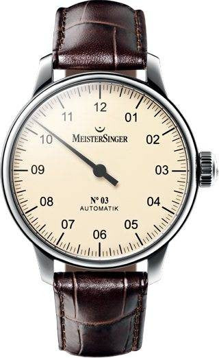 MeisterSinger N. 03 Watch AM903 Croco Print Brown Image 1