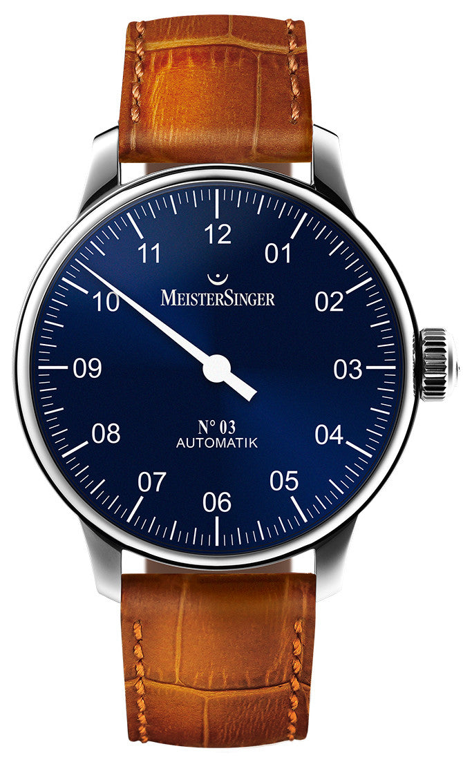 MeisterSinger N. 03 Watch AM908 Croco Print Cognac Image 1