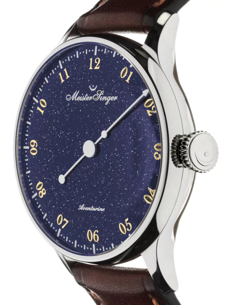 MeisterSinger Pangaea Aventurine Deep Blue Natural Glass Watch PMN9908AV Image 2