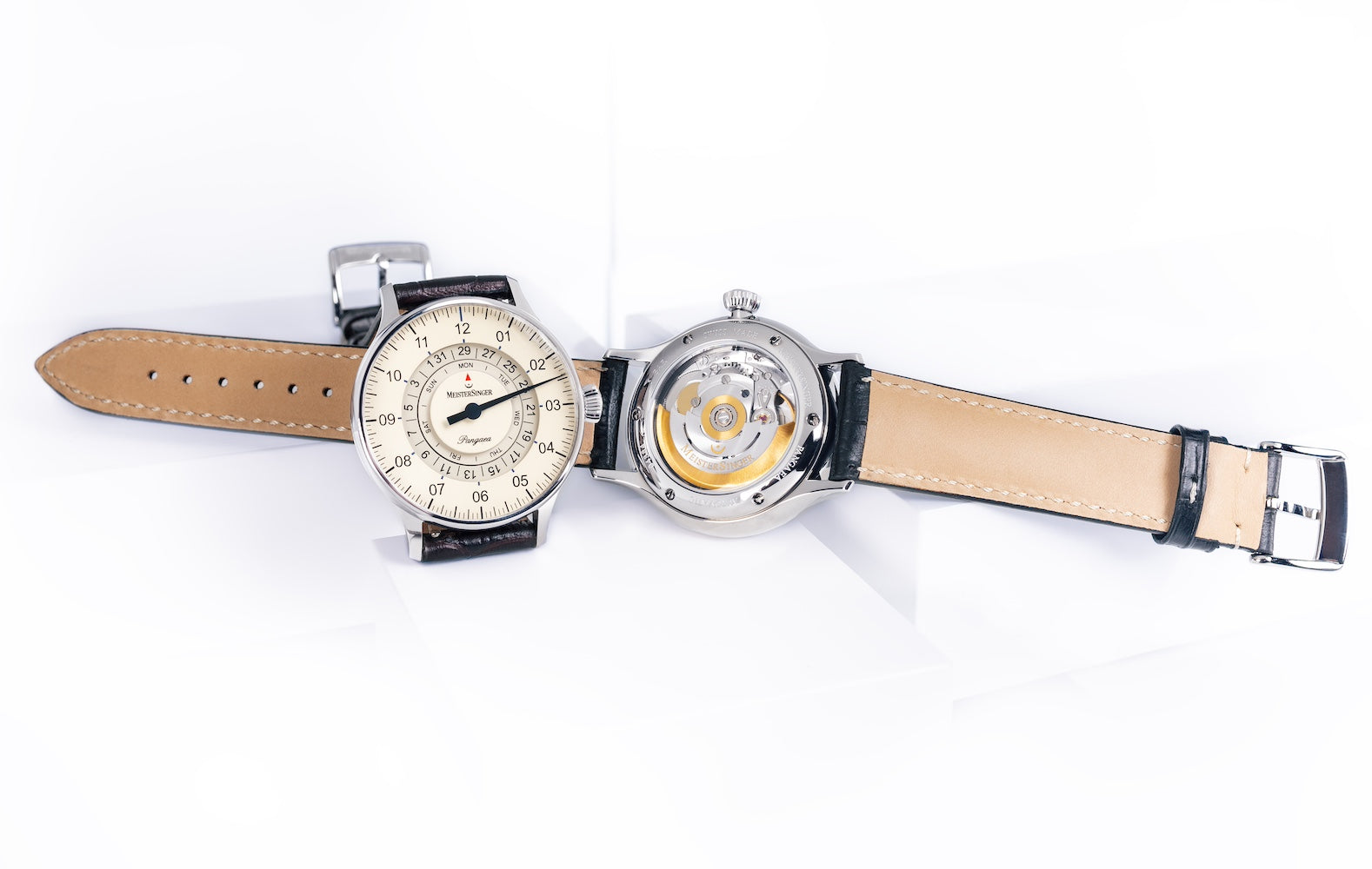 MeisterSinger Pangaea Day Date Watch PDD903 Croco Print Black Image 2