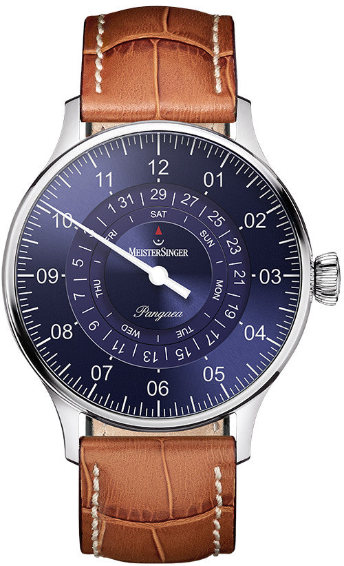 MeisterSinger Pangaea Day Date Watch PDD908 Croco Print Cognac Image 1