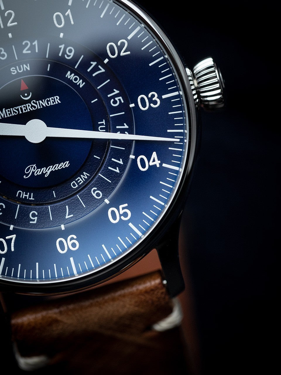 MeisterSinger Pangaea Day Date Watch PDD908 Croco Print Cognac Image 8
