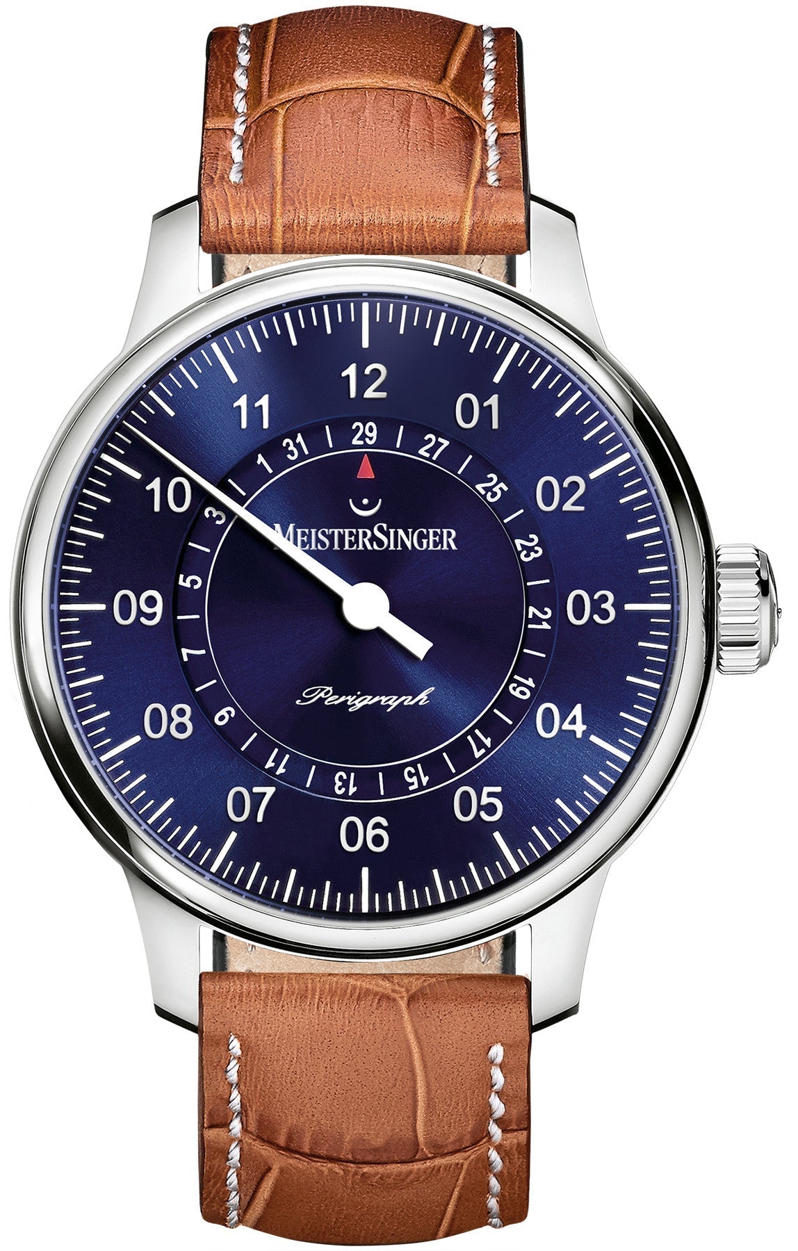 MeisterSinger Perigraph Watch AM1008 Croco Print Cognac Image 1
