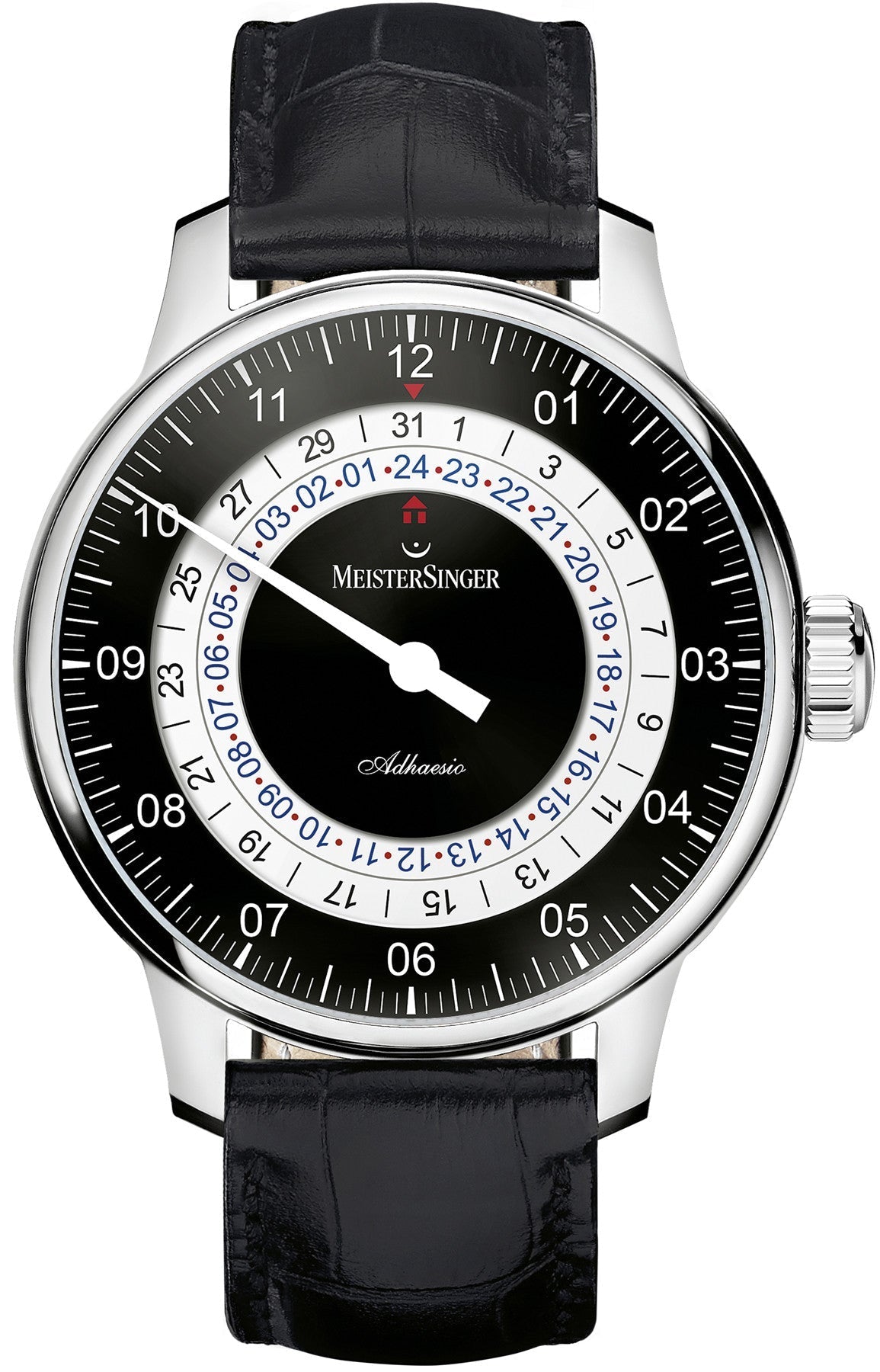 MeisterSinger Watch Adhaesio AD902 Croco Print Black Image 1