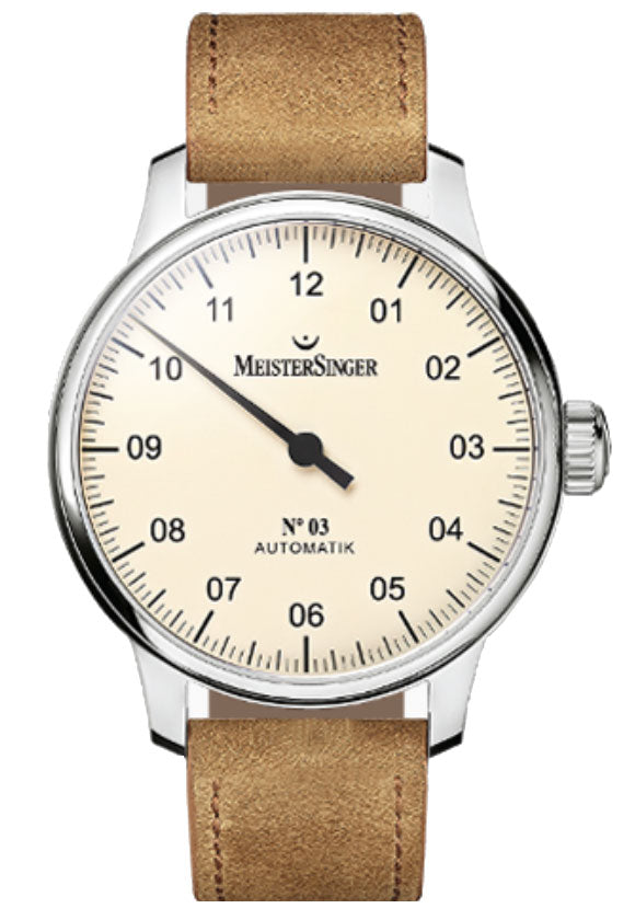 MeisterSinger Watch N. 03 AM903 Suede Cognac Image 1