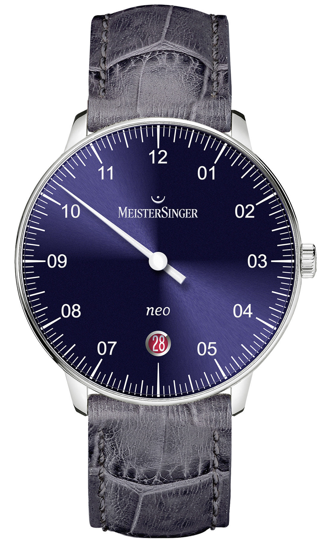 MeisterSinger Watch Neo NE908N Grey Croc Leather Image 1