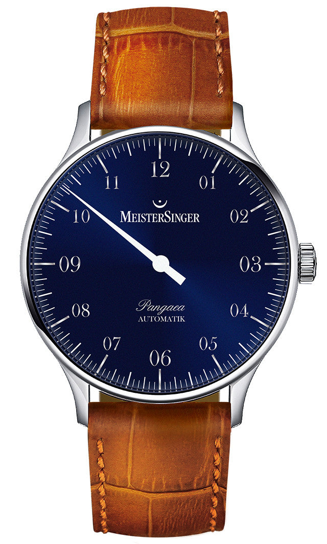 MeisterSinger Watch Pangaea PM908 Croco Print Cognac Image 1