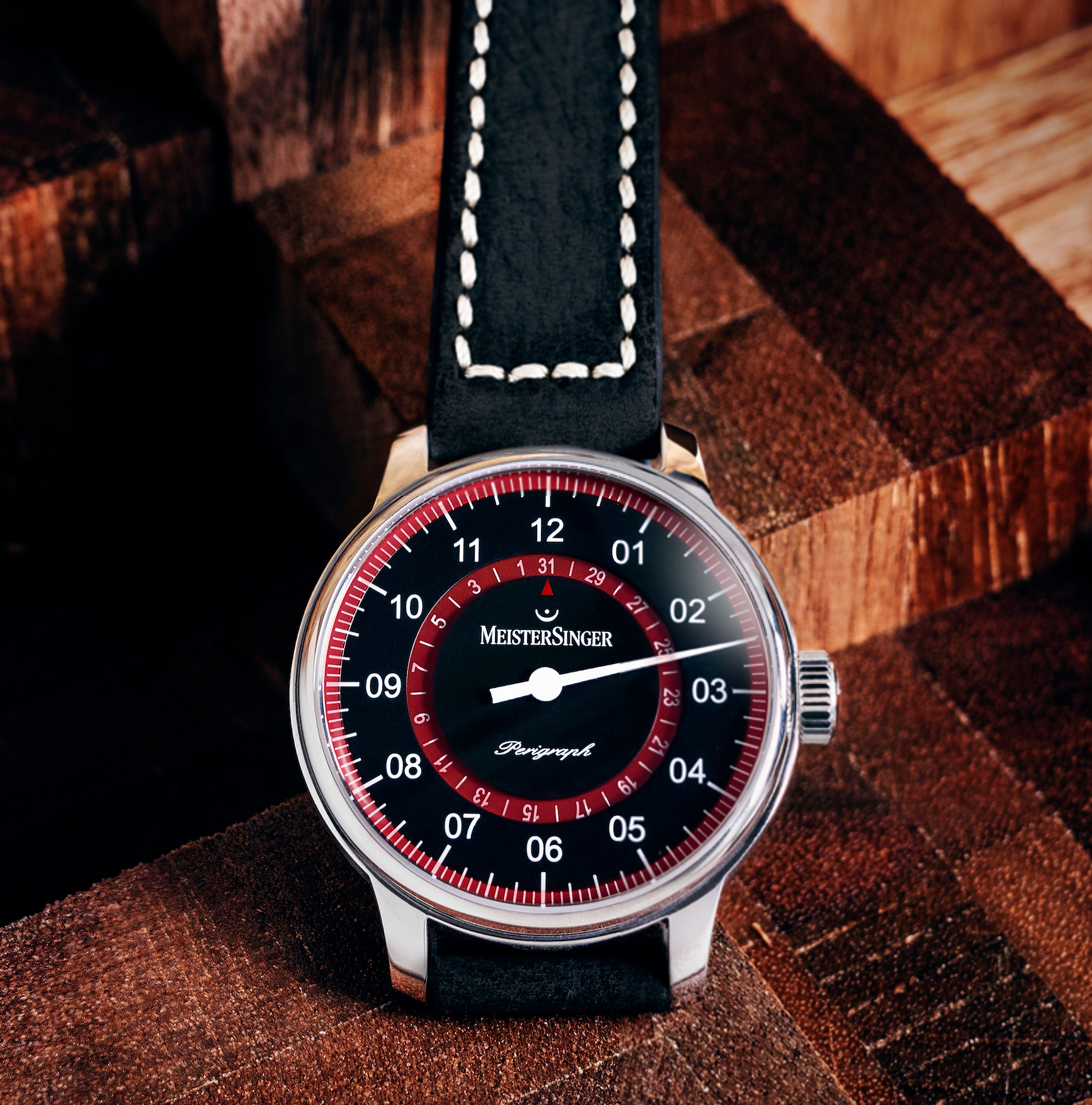 MeisterSinger Watch Perigraph Burgundy AM1002R Image 4