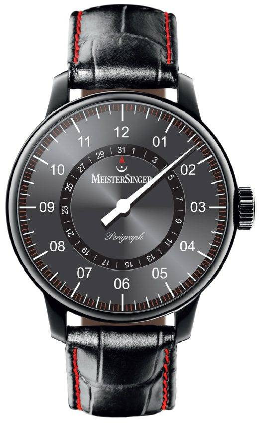 MeisterSinger Watch Perigraph PVD D AM1011 Croco Print Black Image 1