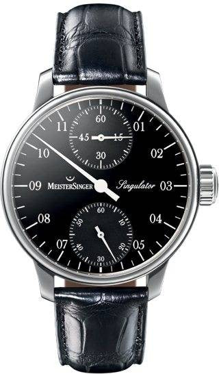 MeisterSinger Watch Singulator SIM102 Croco Print Black Image 1