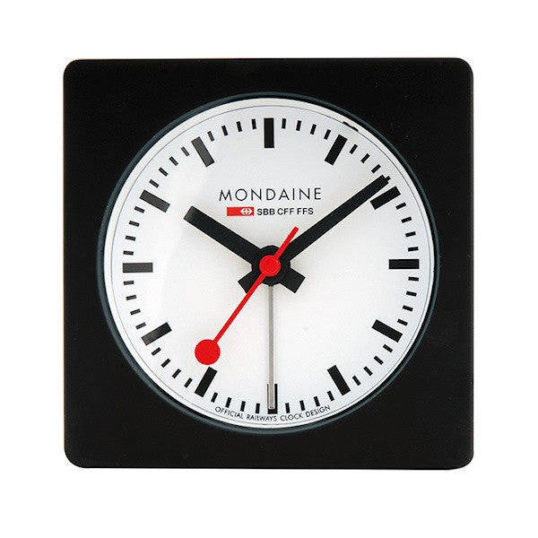 Mondaine Alarm Cube Clock Black 7cm A996.ALIG.20SBB Image 1