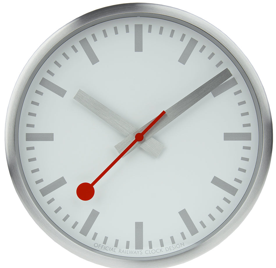 Mondaine Clock Pure Edition Aluminium Brushed Silver D A990.CLOCK.17SBV Image 3