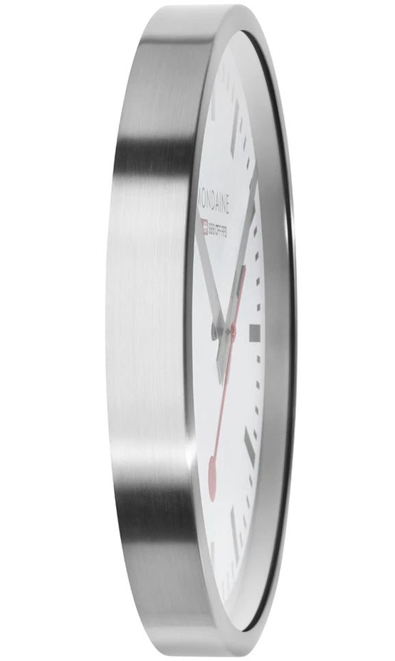 Mondaine Clock Wall Kitchen Silver Watch A995.CLOCK.17SBV Image 3