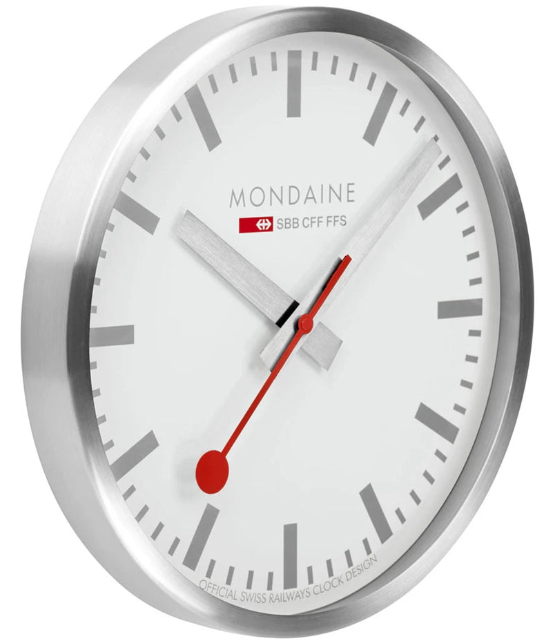 Mondaine Clock Wall Kitchen Silver Watch A995.CLOCK.17SBV Image 4
