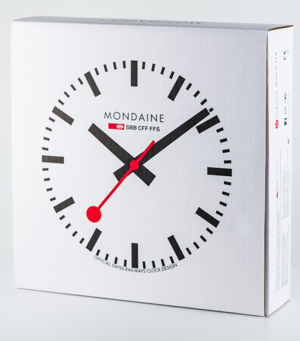 Mondaine Clock Wall Red Frame 25cm Watch A990.CLOCK.11SBC Image 2