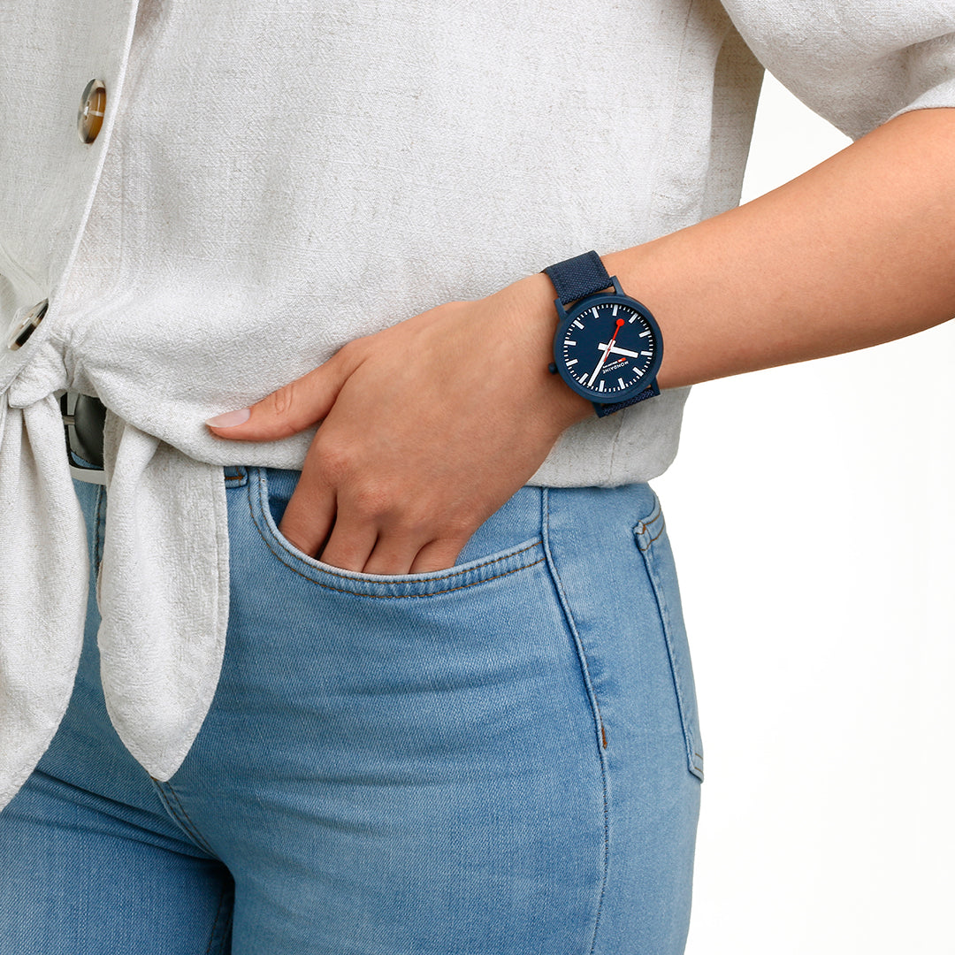 Mondaine Essence Deep Ocean Blue Textile Watch MS1.41140.LD Image 5