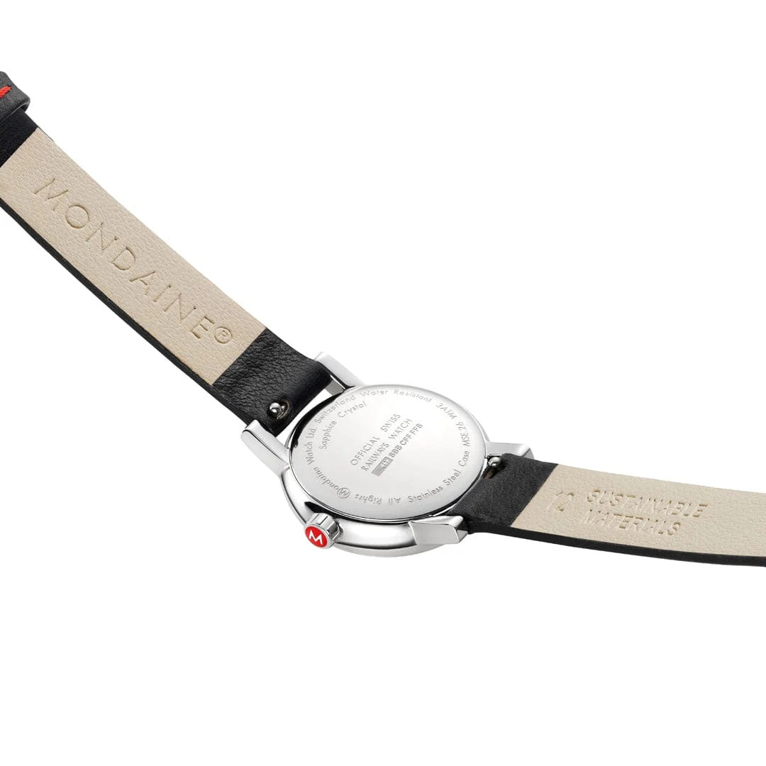 Mondaine Evo2 Black Vegan Grape Leather Watch MSE.26110.LBV Image 2