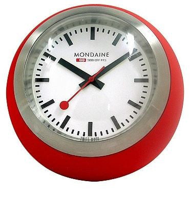Mondaine Globe Clock Red/White 6cm A660.30335.16SBC Image 1