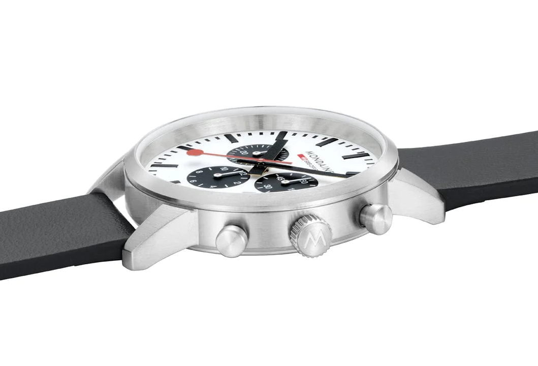 Mondaine Neo 41mm Black Vegan Grape Leather Watch MDN-480 Image 5