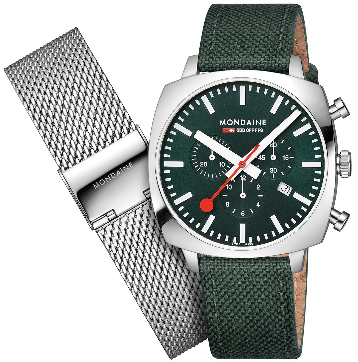 Mondaine Official Swiss Railways Cushion Set Watch MSL.41460.LF.SET Image 4