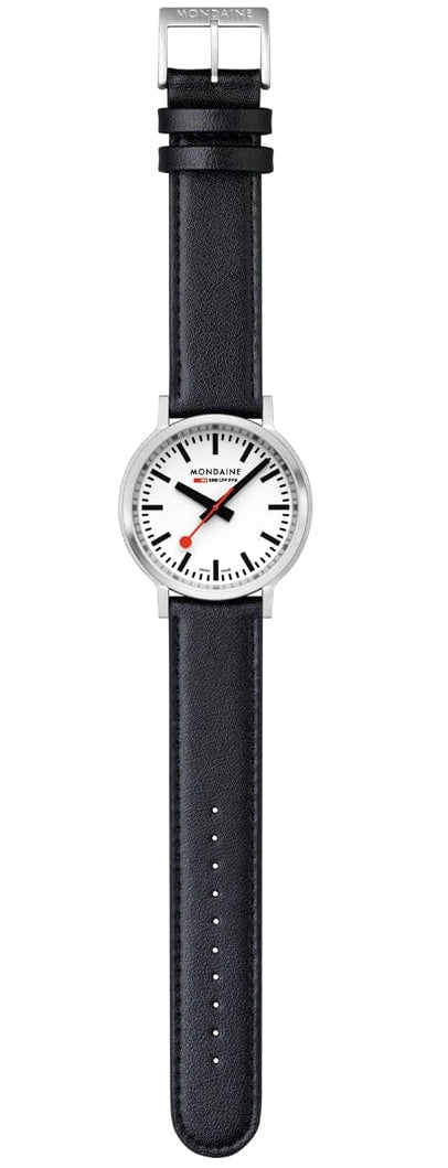 Mondaine SBB Stop2Go BackLight White Grape Leather Watch MST.4101B.LBV.2SE Image 8