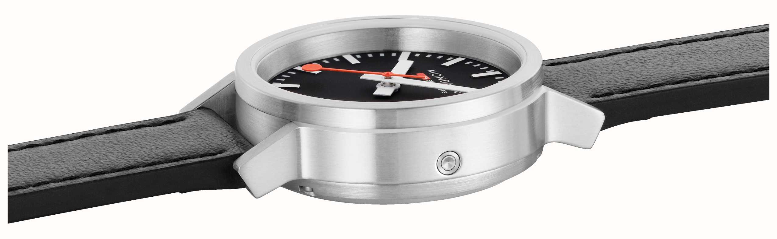 Mondaine SBB Stop2Go Black Grape Leather Watch MST.34020.LBV.SET Image 7