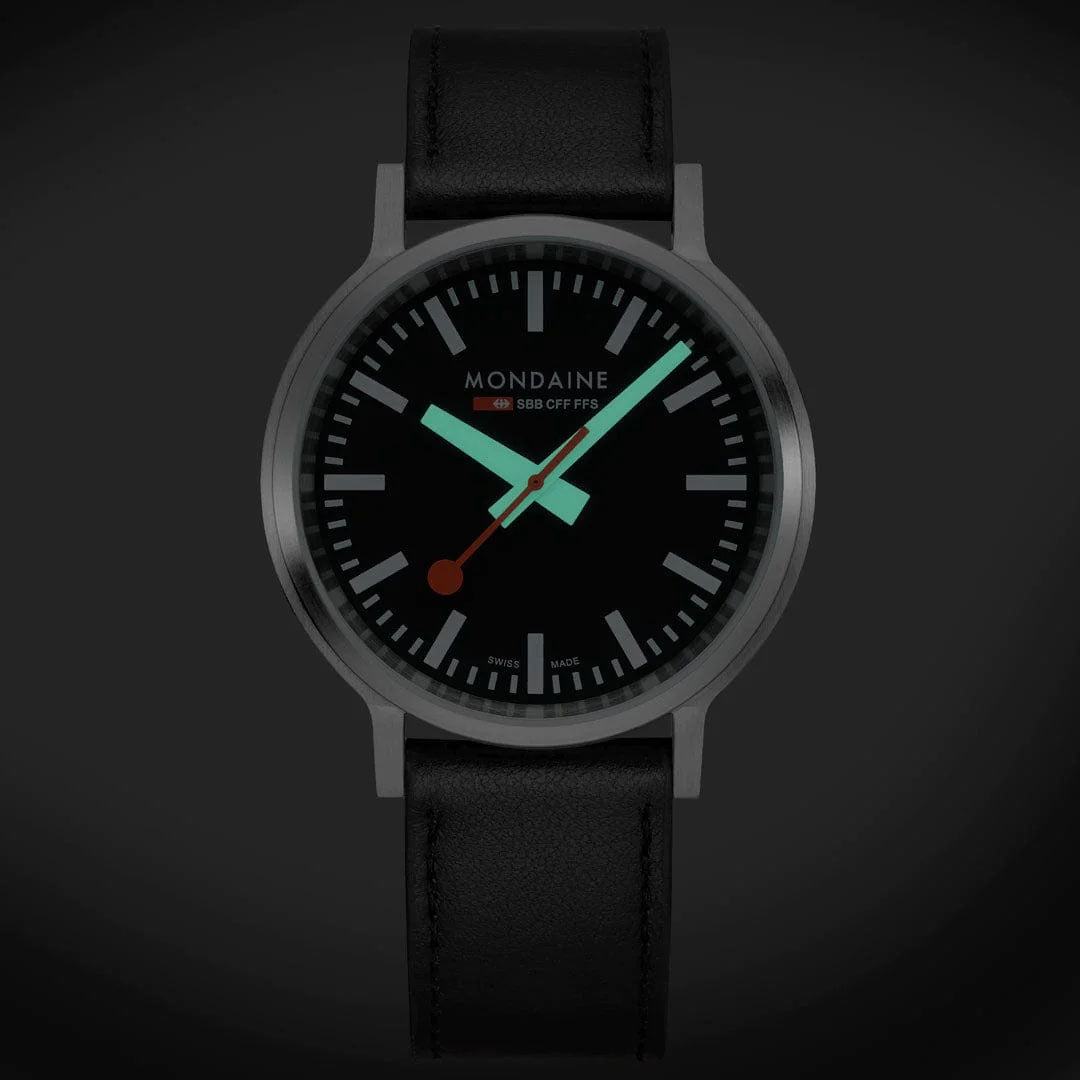 Mondaine SBB Stop2Go Black Grape Leather Watch MST.41020.LBV.2SE Image 3