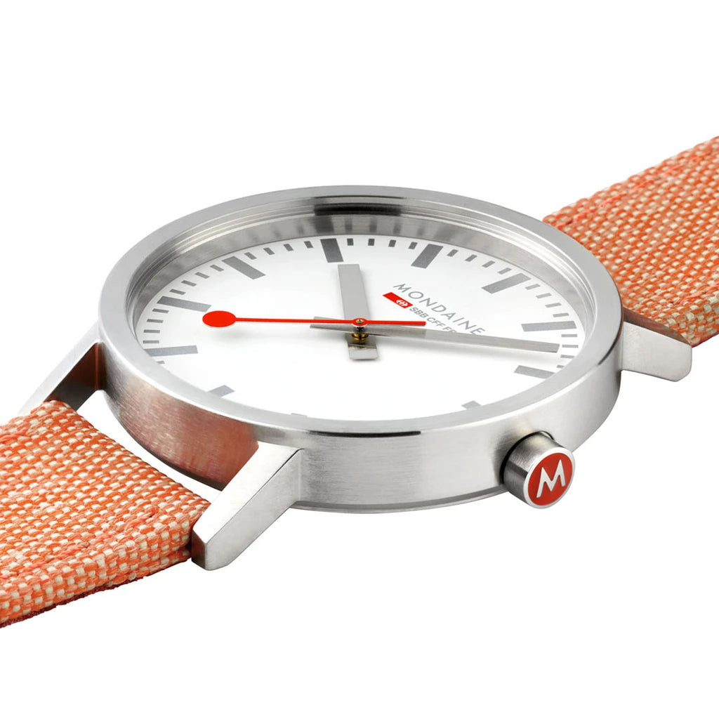 Mondaine Watch Classic 40mm Modern Orange D A660.30360.17SBF Image 4