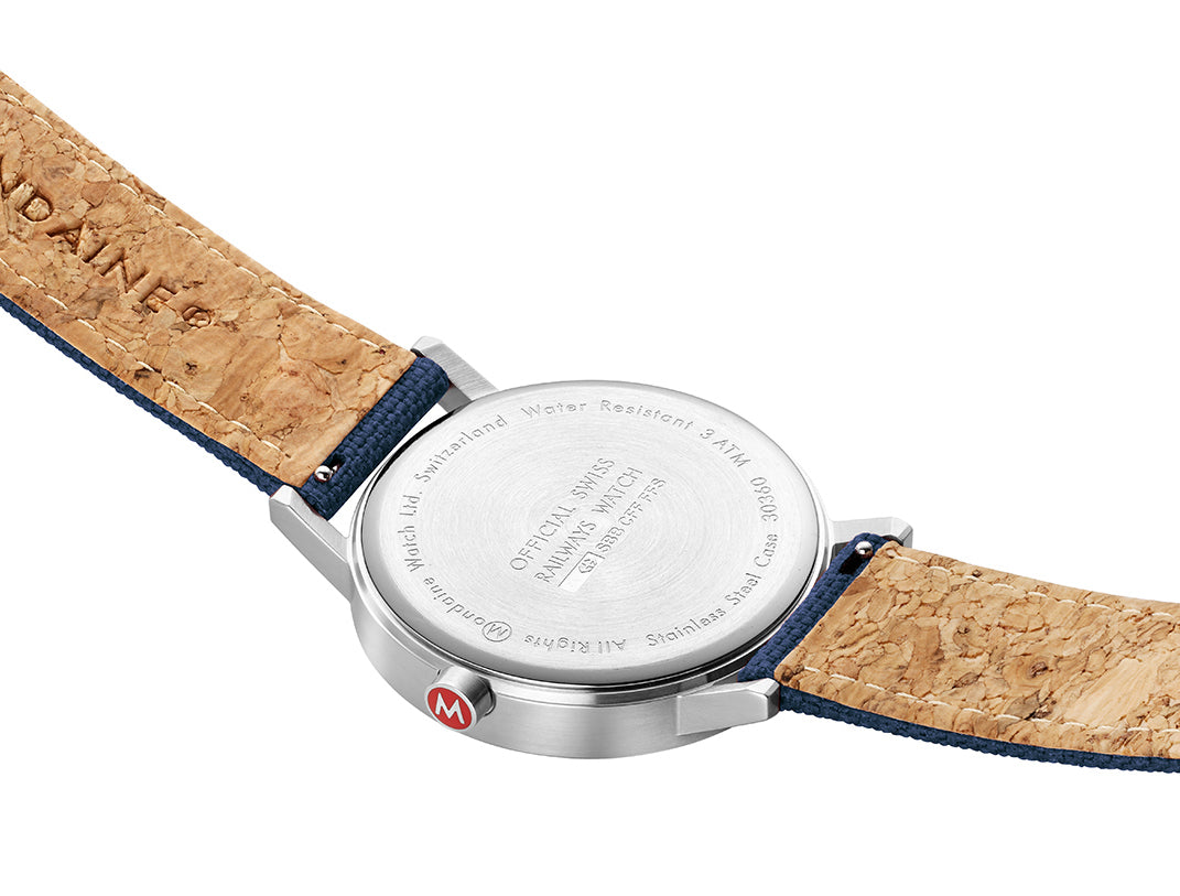 Mondaine Watch Classic Deep Ocean Blue Textile D A660.30360.17SBD1 Image 3
