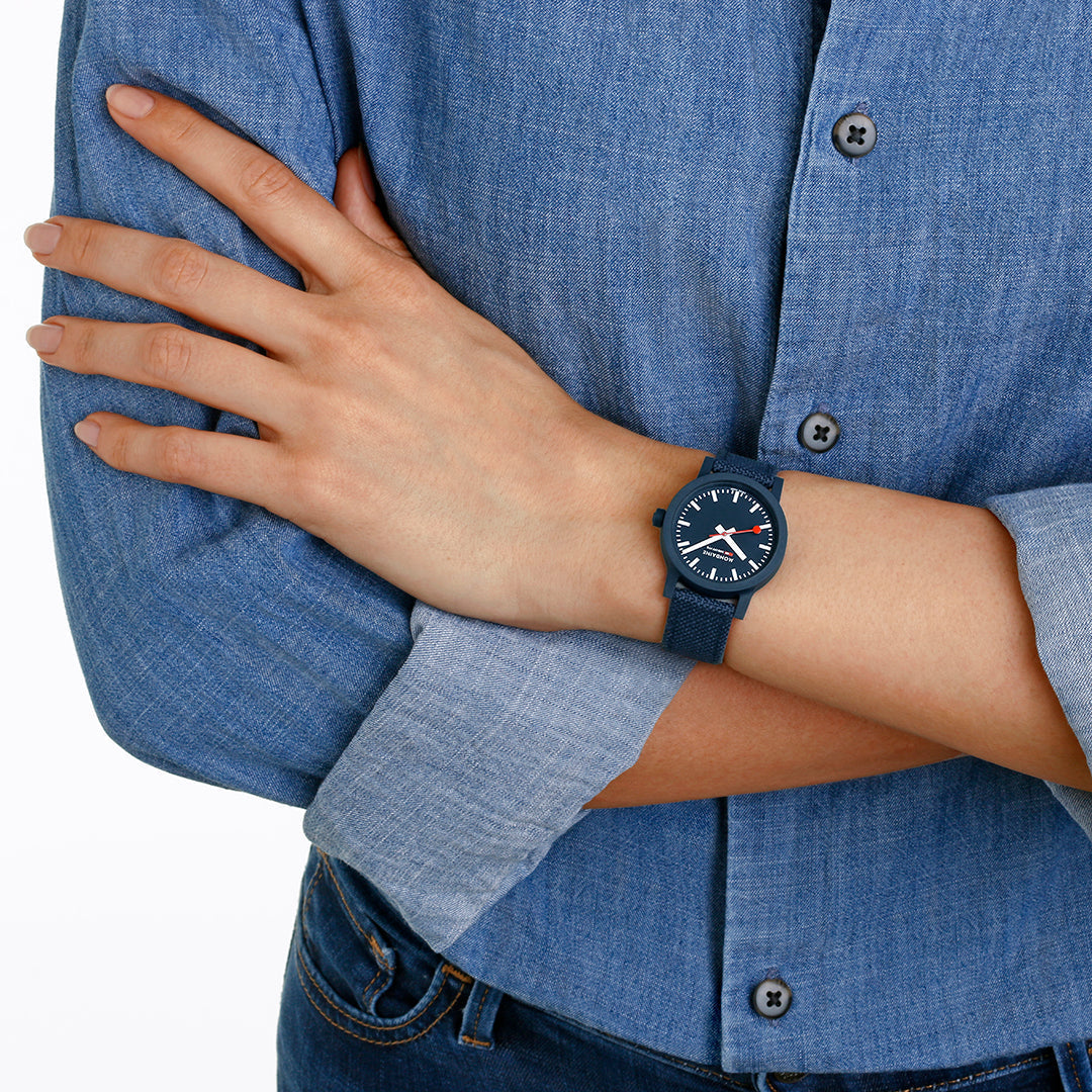 Mondaine Watch Essence Deep Ocean Blue Textile MS1.32140.LD Image 5