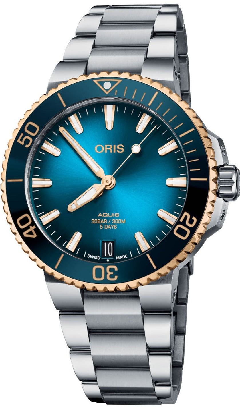 Oris Aquis Date Calibre 400 Bi-Colour Blue Bracelet 01 400 7769 6355-07 8 22 09PEB Image 1