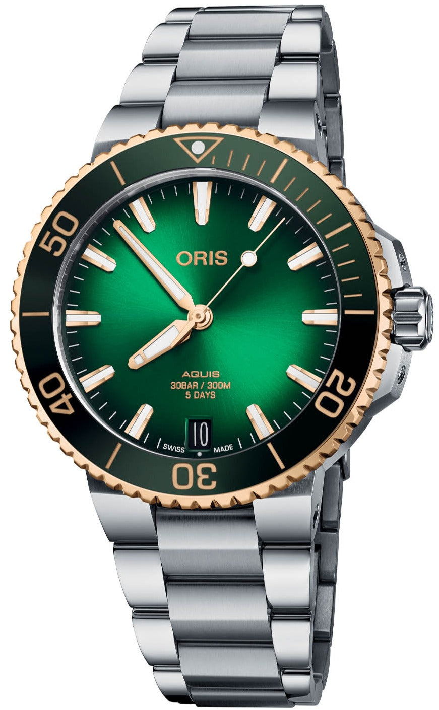 Oris Aquis Date Calibre 400 Bi-Colour Green Bracelet D 01 400 7769 6357-07 8 22 09PEB Image 1