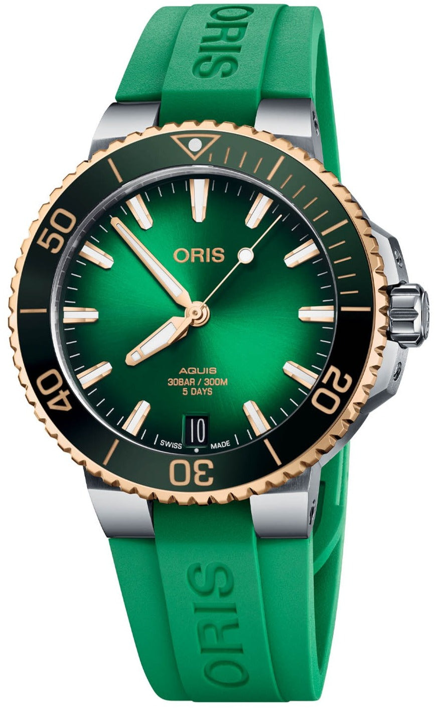 Oris Aquis Date Calibre 400 Bi-Colour Green Rubber 01 400 7769 6357-07 4 22 77FC Image 1