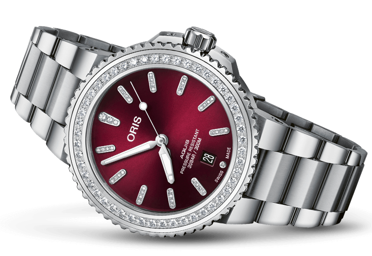 Oris Aquis Date Diamond Red Bracelet 01 733 7766 4998-07 8 22 05PEB Image 2