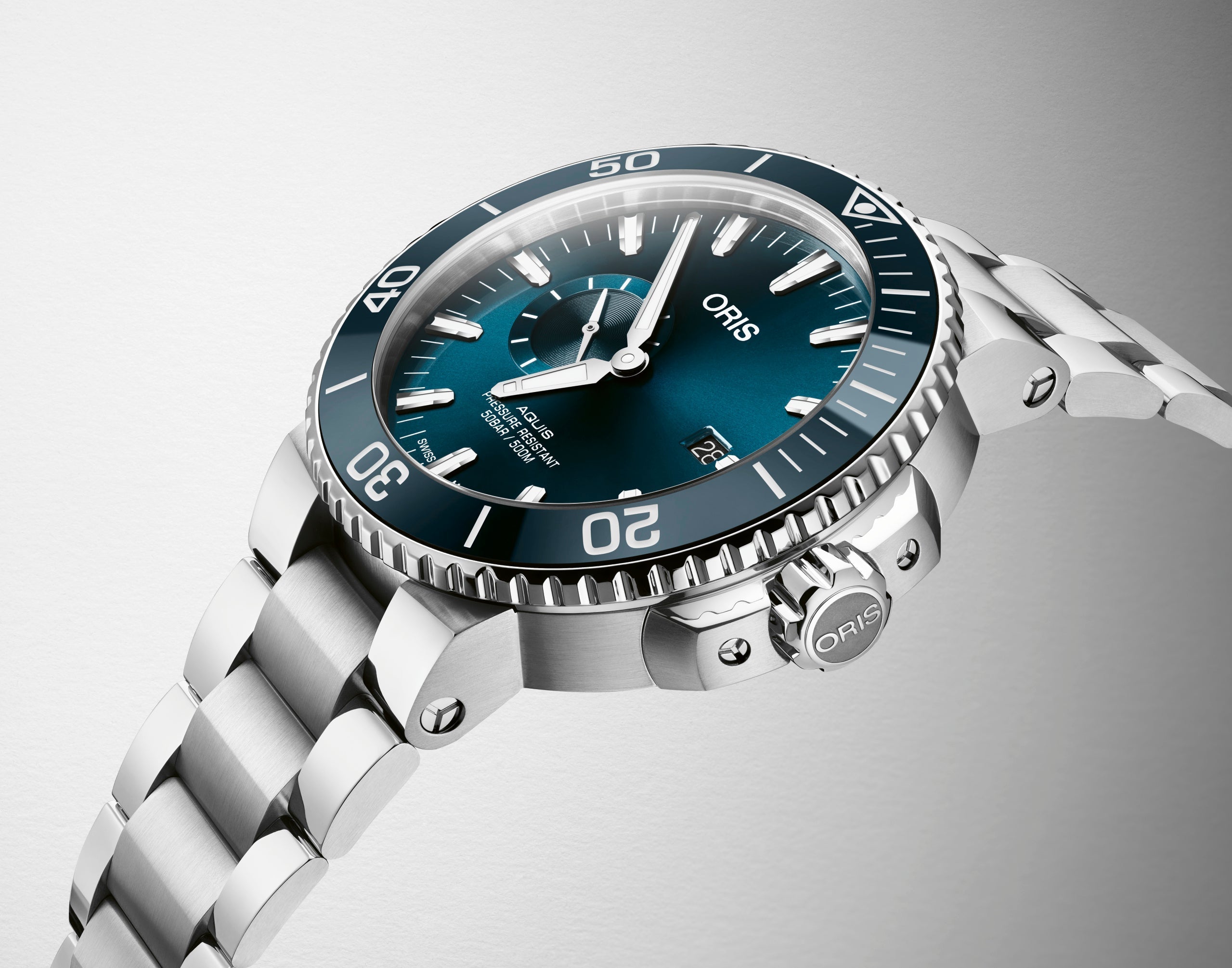 Oris Aquis Date Small Seconds Bracelet Watch 01 743 7733 4155-07 8 24 05EB Image 2
