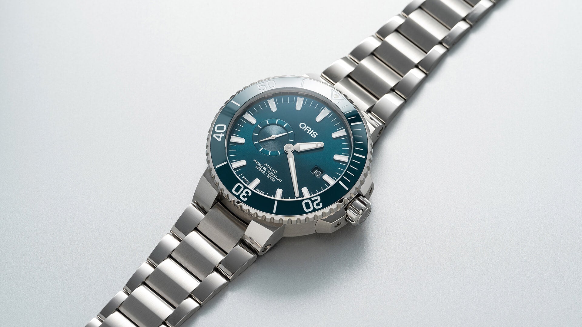 Oris Aquis Date Small Seconds Bracelet Watch 01 743 7733 4155-07 8 24 05EB Image 3