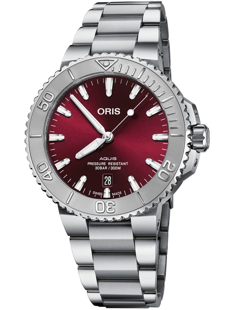 Oris Aquis Date Sunray Cherry Red 43.5 Bracelet 01 733 7730 4158-07 8 24 05PEB Image 1