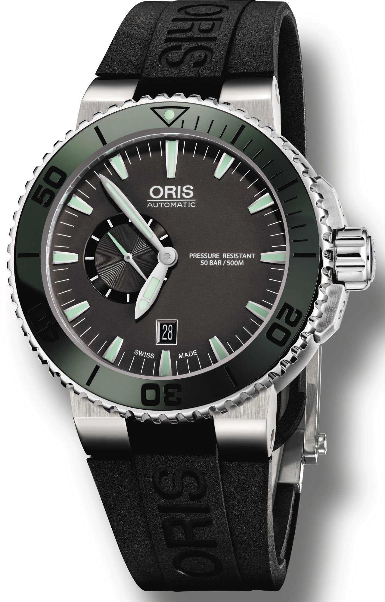 Oris Watch Aquis Date Small Second Dark Green Rubber D 01 743 7673 4157-07 4 26 34EB Image 1
