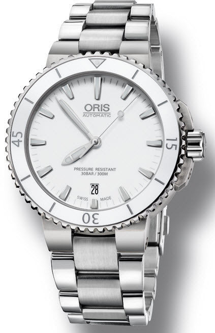 Oris Watch Aquis Date White Bracelet 01 733 7676 4156-07 8 21 10P Image 1