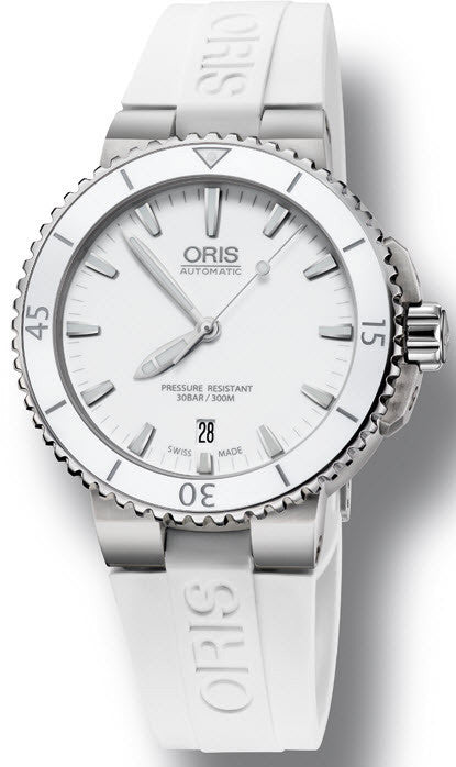 Oris Watch Aquis Date White Rubber 01 733 7676 4156-07 4 21 31 Image 1