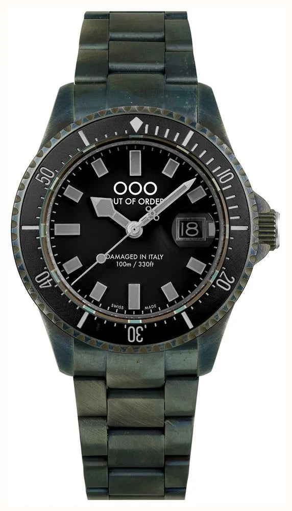 Out Of Order Black Casanova Ultra Distressed Steel Watch OOO.001-27.NE.GR Image 1
