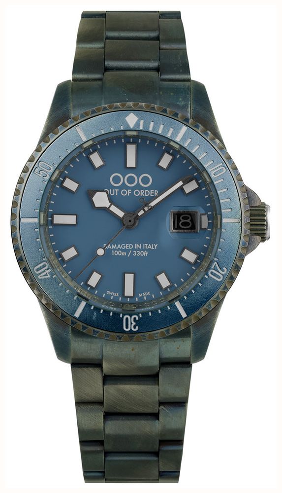 Out Of Order Blu Mediterraneo Casanova Ultra Distressed Steel Watch OOO.001-27.BL.BI Image 1