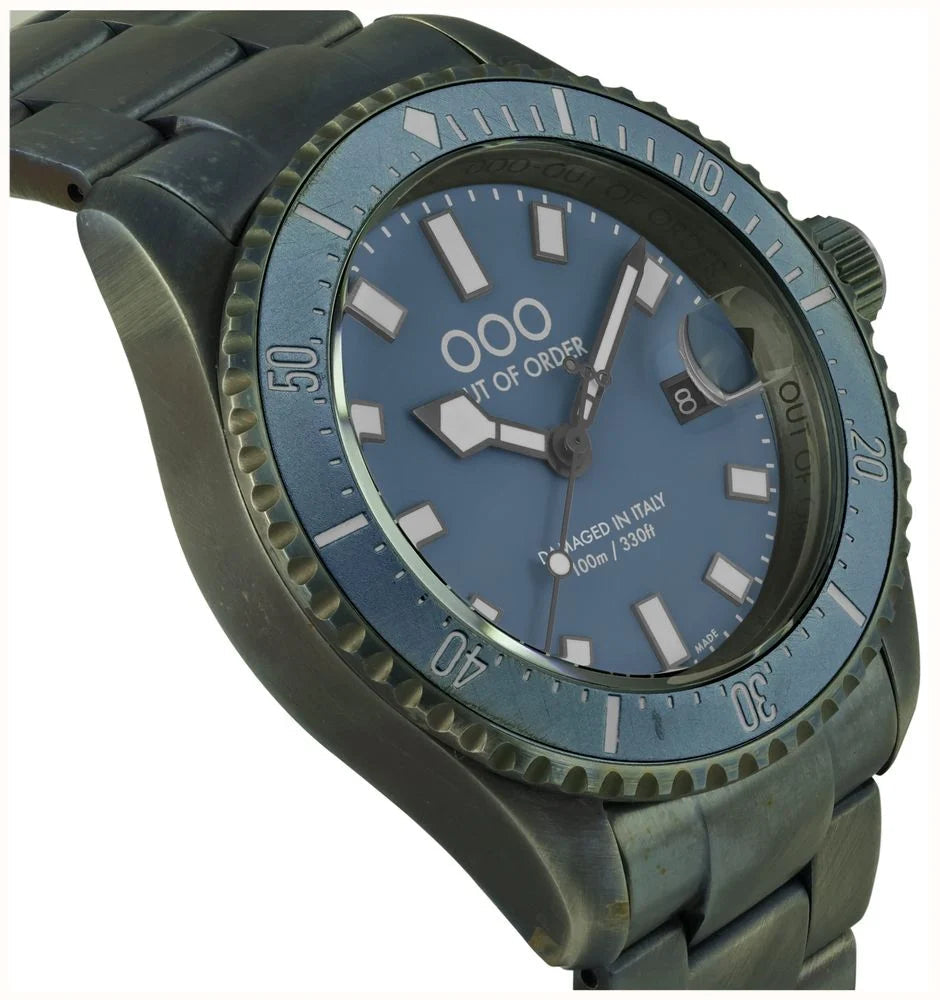 Out Of Order Blu Mediterraneo Casanova Ultra Distressed Steel Watch OOO.001-27.BL.BI Image 3