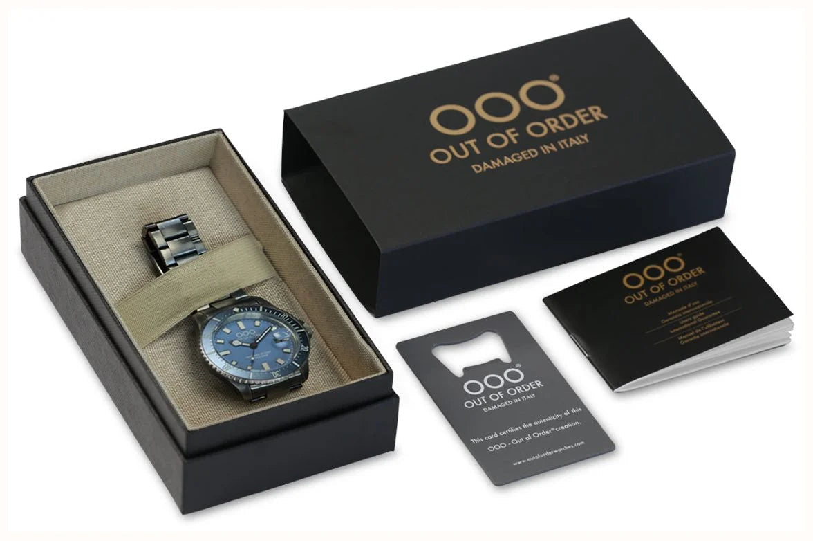 Out Of Order Blu Mediterraneo Casanova Ultra Distressed Steel Watch OOO.001-27.BL.BI Image 5