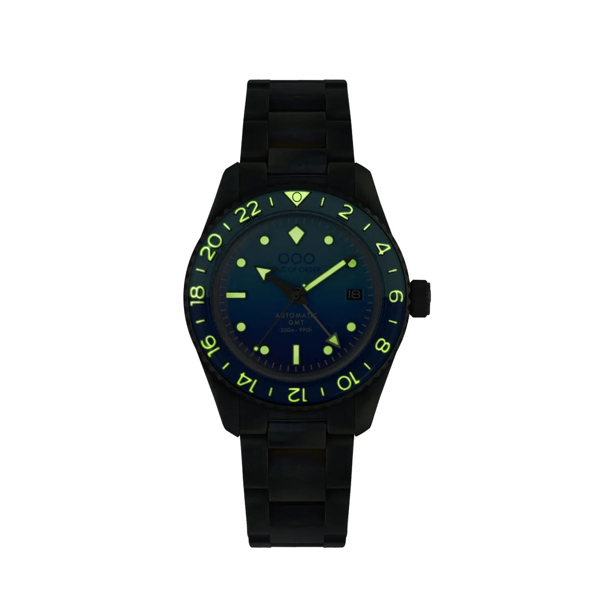 Out Of Order Bomba Blue Shaker Automatic GMT Ultra Distressed Watch OOO.001-25.BB.BAND Image 5