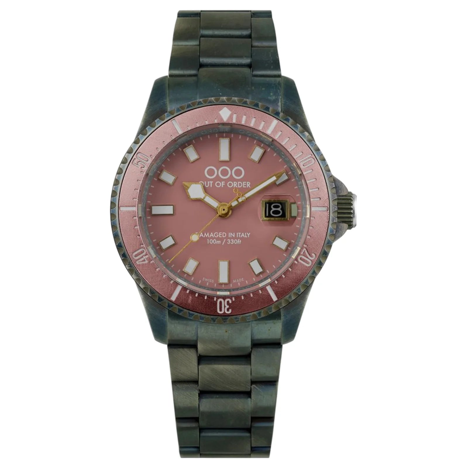 Out Of Order Cipria Pink Casanova Ultra Distressed Steel Watch OOO.001-27.CI Image 1