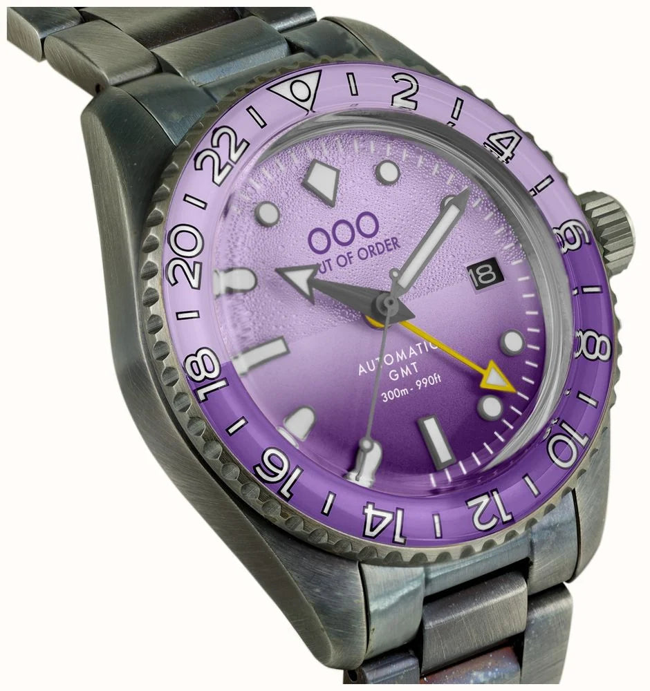 Out Of Order Dark Violet Purple Automatic GMT Ultra Distressed Watch OOO.001-25.LA.BAND Image 2