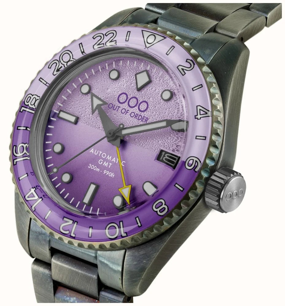 Out Of Order Dark Violet Purple Automatic GMT Ultra Distressed Watch OOO.001-25.LA.BAND Image 3