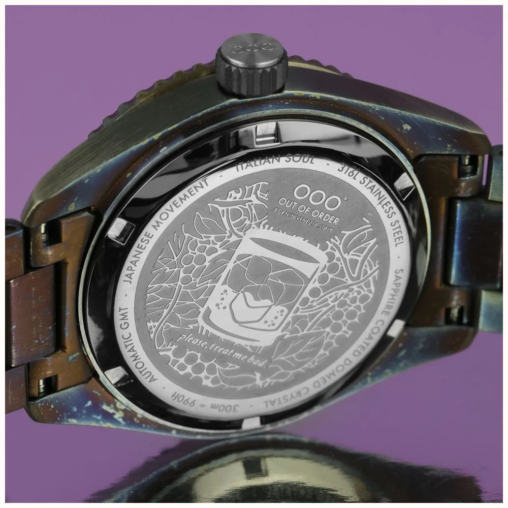 Out Of Order Dark Violet Purple Automatic GMT Ultra Distressed Watch OOO.001-25.LA.BAND Image 4