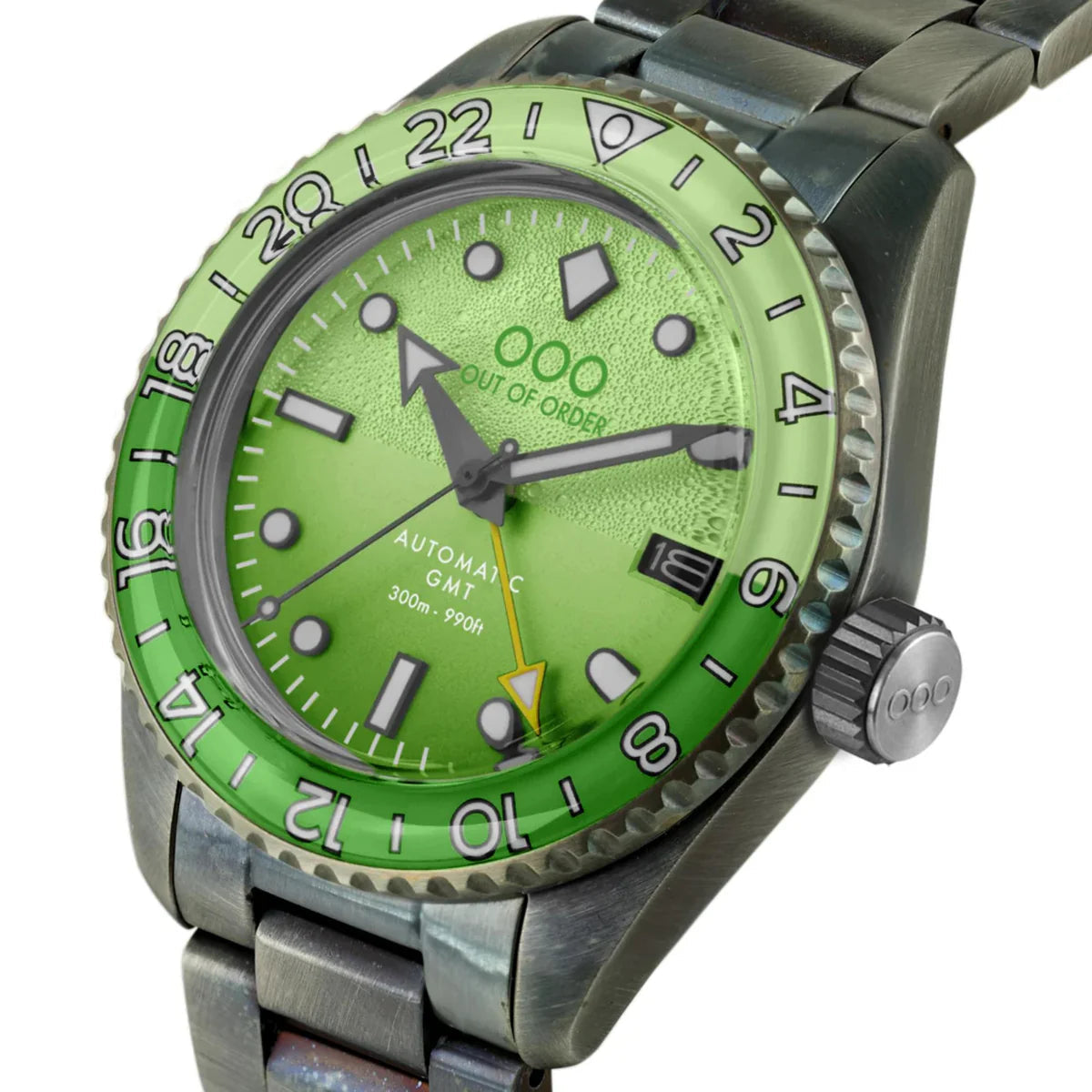 Out Of Order Midori Shaker Green Automatic GMT Ultra Distressed Watch OOO.001-25.MI.BAND Image 2